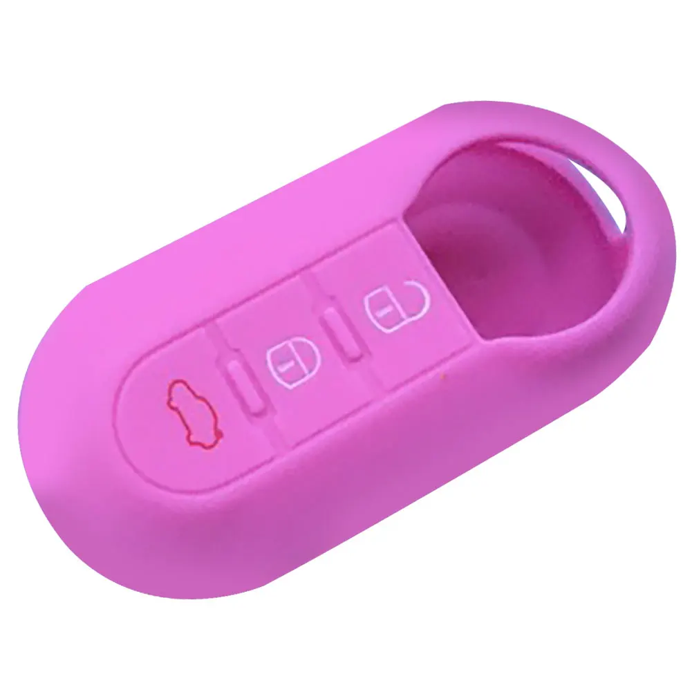 Износостойкий силиконовый флип чехол для Fiat 500 с 3 кнопками и защитой от