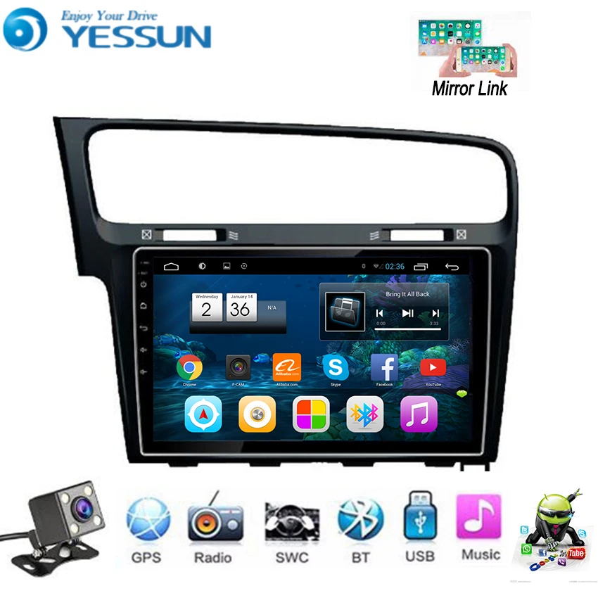 Автомобильный мультимедийный плеер YESSUN для Volkswagen Golf 7 MK7 MQB Android радио GPS навигация
