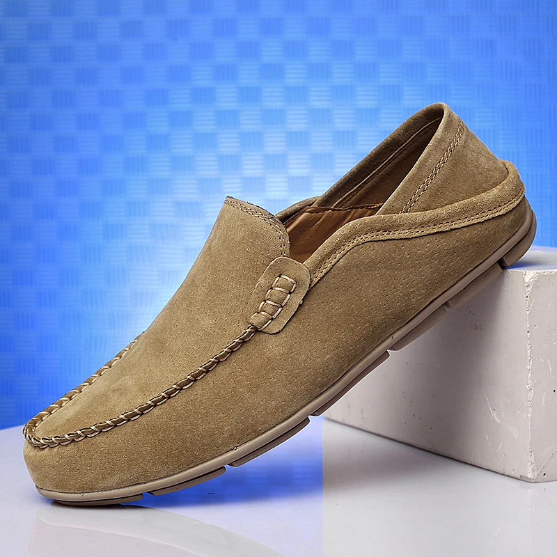 

Big Size 38~47 Men Loafers Real Leather Shoes Fashion Men Boat Shoes Brand Men Casual Leather Shoes Male Flat Shoes