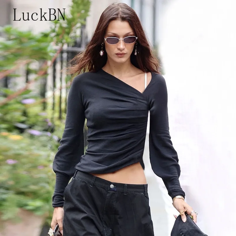 

Women's Tees Fashion Street Casual Top Asymmetrical Neckline Design Solid Color T-Shirt Sexy Women Go Outing Party Vacation Wear