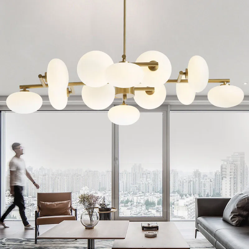 

Nordic Lighting Living Room Magic Bean Chandelier Creative Personality Glass Restaurant Chandelier Modern Minimalist Bedroom G4