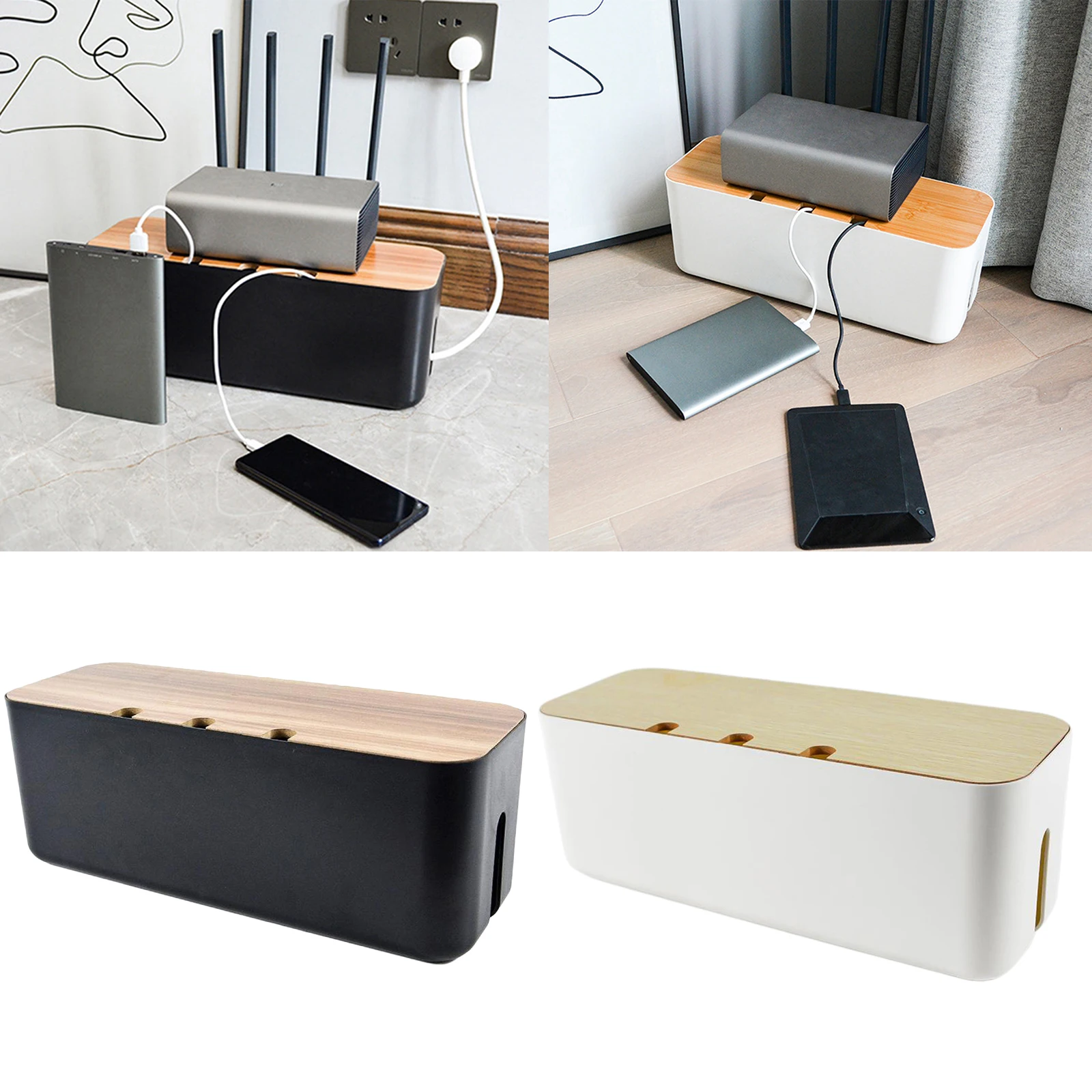 

Cable Management Box Hide Wires and Surge Protector Box, Wire Organizer for Home