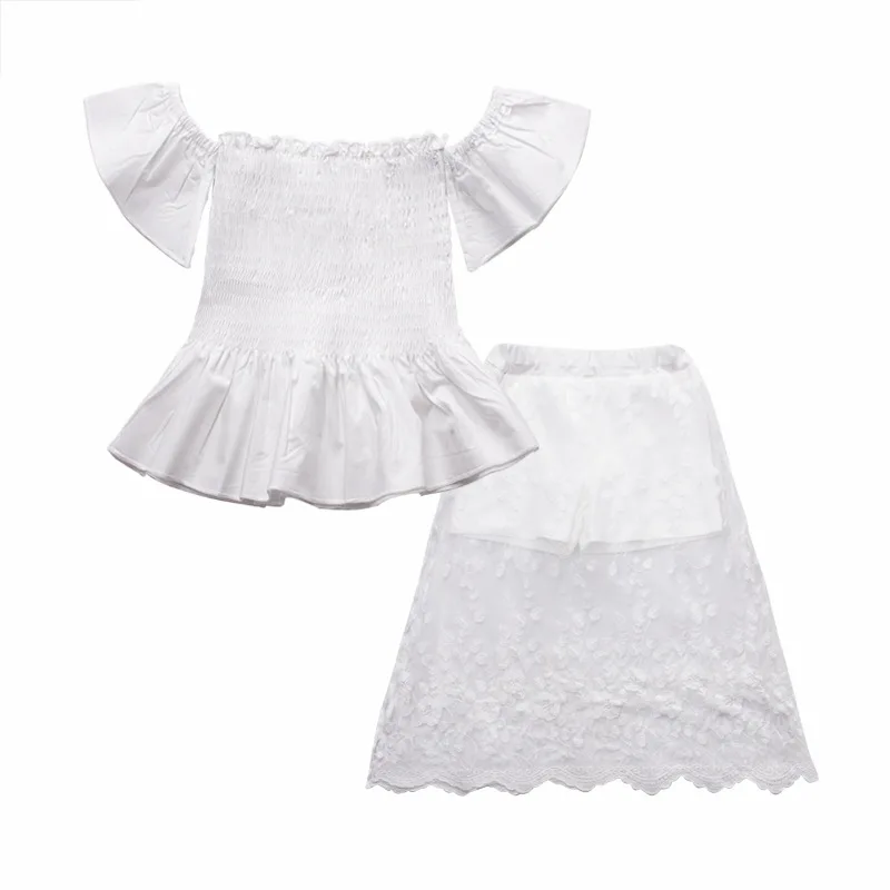 2 шт. детские футболки и юбка с открытыми плечами | Мать ребенок