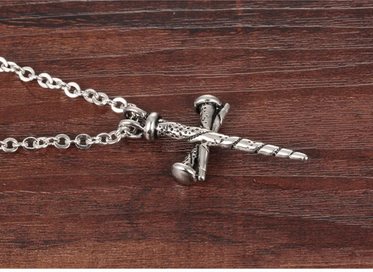 

2021 New Nail Cross Necklace Men Hip Hop Rock Vintage Cross Pendant For Men Male Religion Style