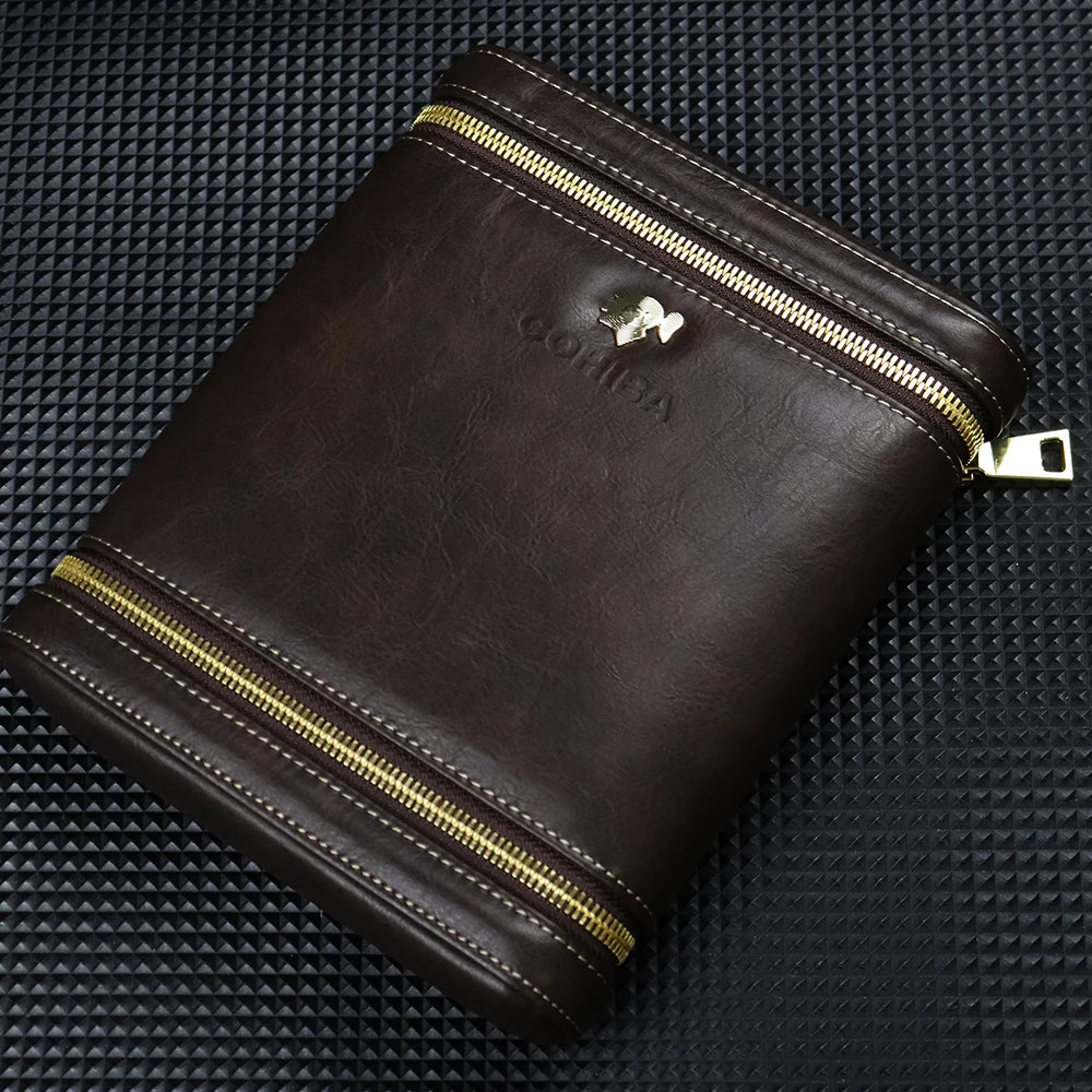 Горячая Распродажа COHIBA Портативный кожаный чехол для сигар хьюмидор 6 подставка