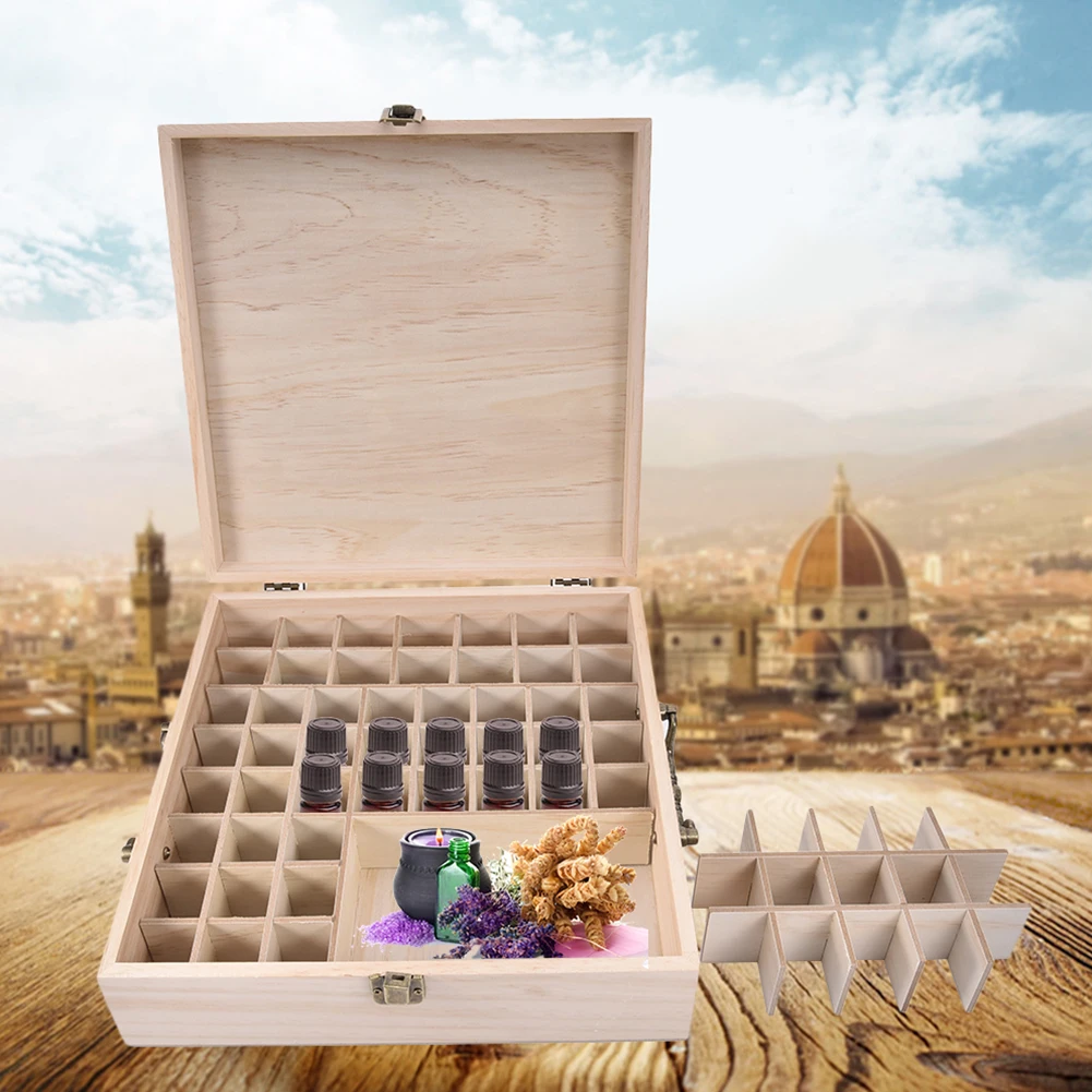 Деревянная коробка для хранения в бутылках с маслом органайзер эфирных масел