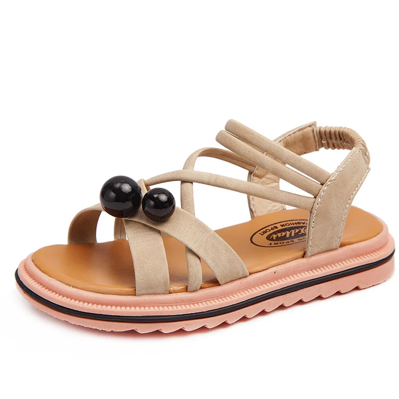 

2021 Summer New Children's Shoes Girls' Gladiator Sandals Soft Soles Open Toe Princess Sandals for Kid Big Children Casual Flats
