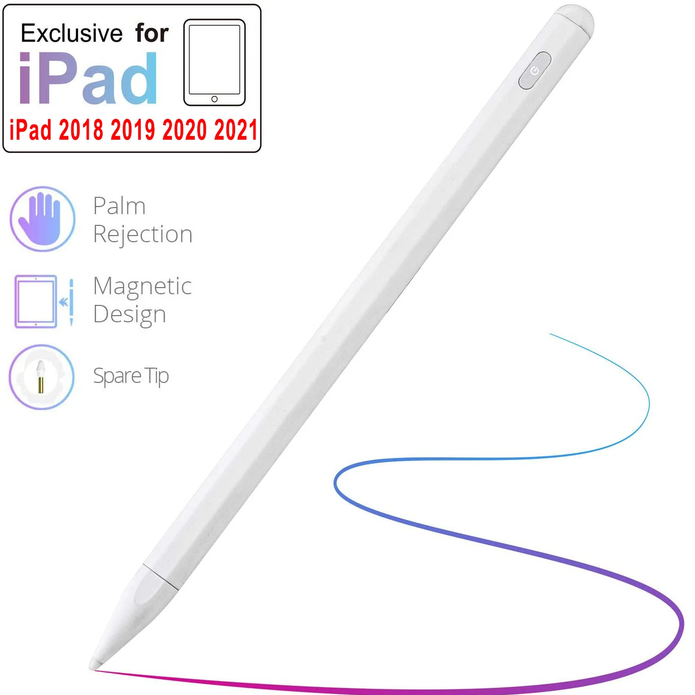 para Apple Ipad Lápis para Ipad Geração de ar 4 10.9 Pro 11 12.9 2021 Caneta Palma Rejeição 10.2 7th 8th 3 10.5