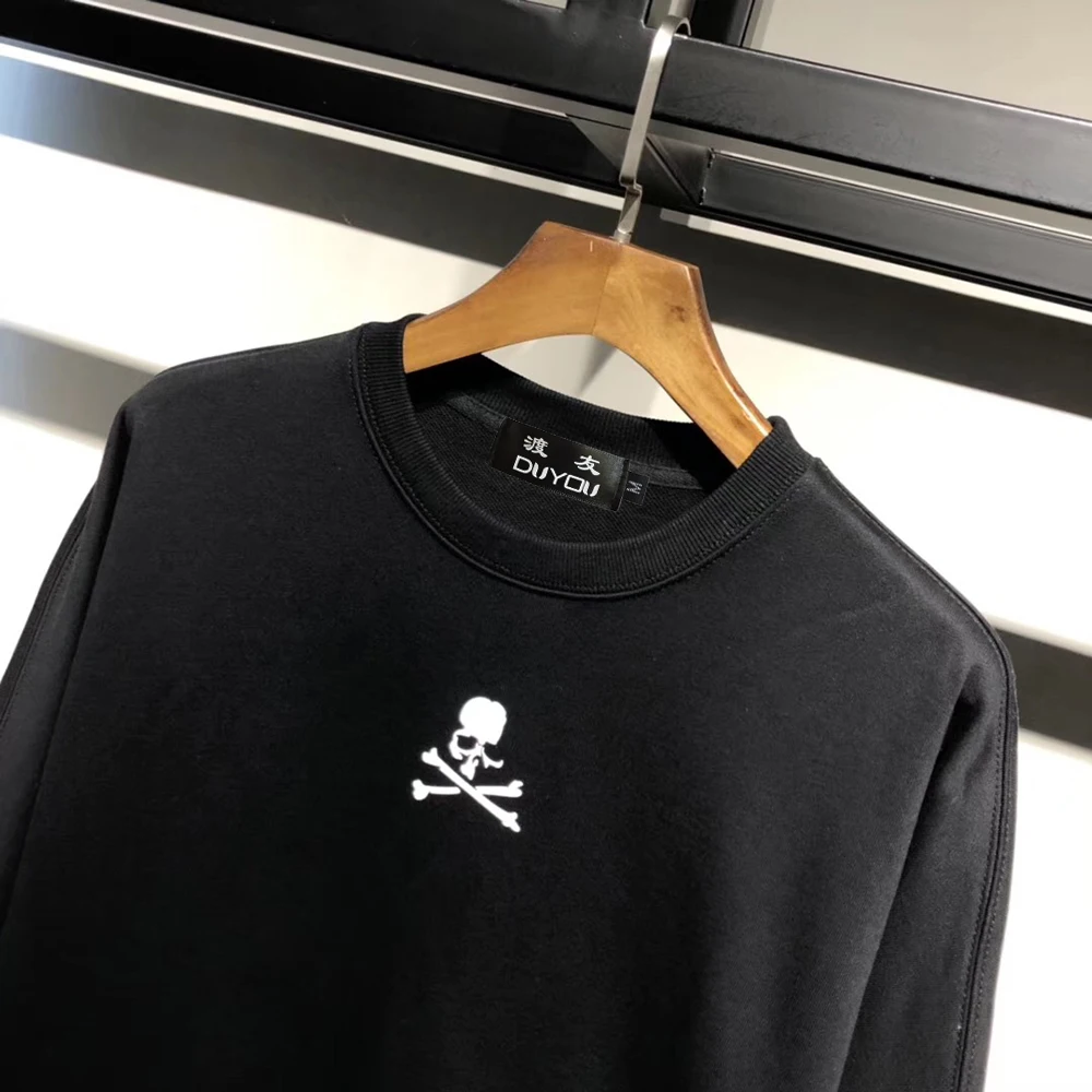 Мужская толстовка с принтом DUYOU Skull LOVE & PEACE пуловер рукавом летучая мышь мужские