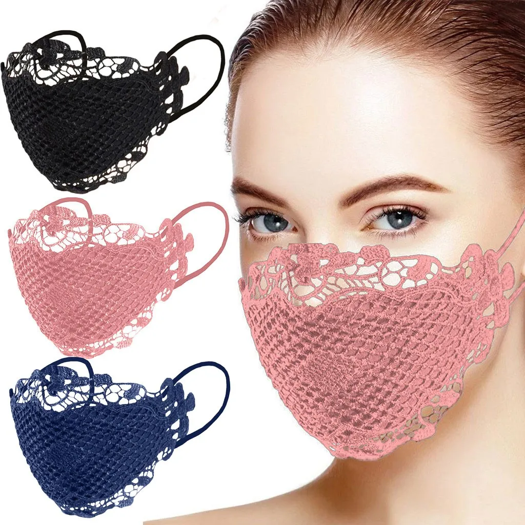 3 6 штук в партии с кружевной аппликацией маска подлежит стирке и многоразовому