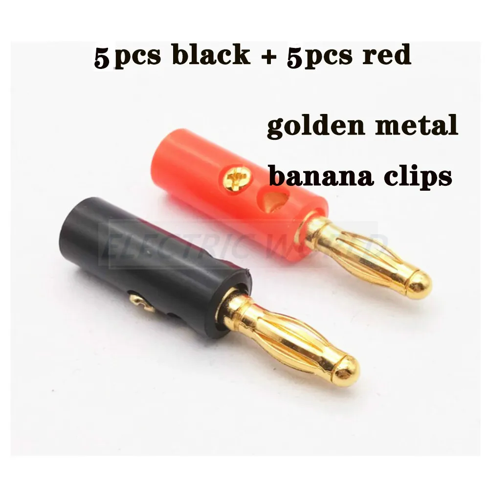 

Металлический зажим типа «банан», крокодиловый зажим, винт, позолоченная пластина, разъемы, 4 мм, черный, красный разъем типа «банан»