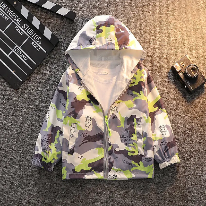 От 2 до 8 лет спортивная одежда для мальчиков Весна осень камуфляж полиэстер