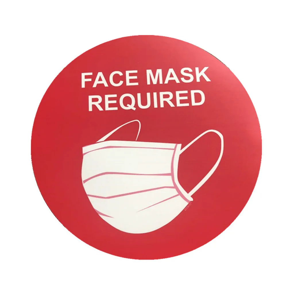 Face Mask Required Sign Wall Window Glass Signage Public Safety Decal Rounded Costumes Cosplay Accessories masque Mouth |