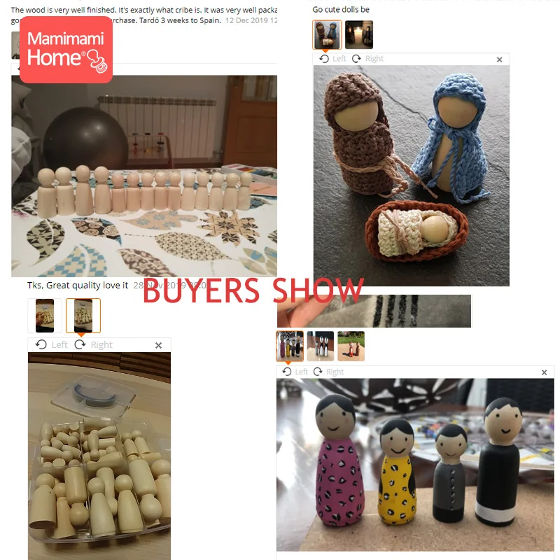 60 шт. деревянный кукольный колышек DIY Цвет картина колышки для кукол