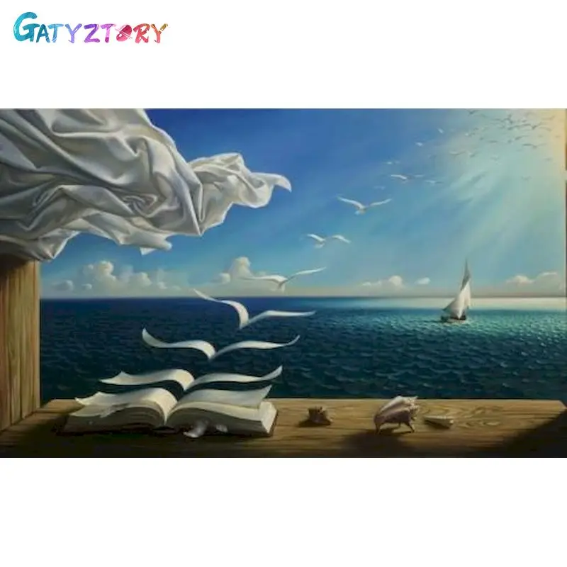 

Gatyztory Coloring By Numbers Seagull Painting By Numbers Landscape Home Decor Decorative Frames Acrylic Paints