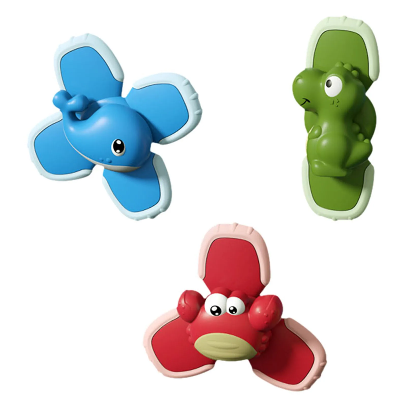 

Anti-stress Toy Set Sucker Spining And Turn Happy Fingertip Animal Toy Children's Suction Cup Fun Toy Adorable Bath Toy