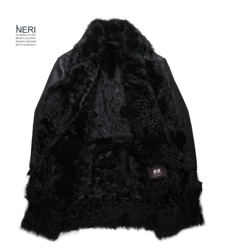 

Quality Black Long Genuine High Jacket Men Winter Sheepskin Coat Curly Wool Linner Real Leather Mens Jackets and Coats