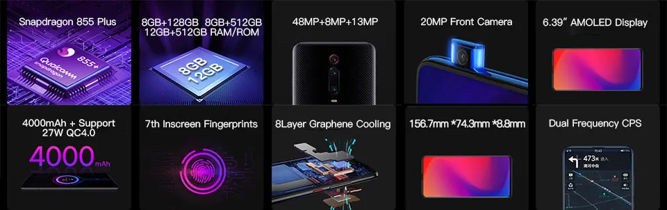 Смартфон Xiaomi Redmi K20 Pro с глобальной прошивкой, 8 ГБ, 128 ГБ, эксклюзивная версия, Snapdragon 855 plus, 4000 мАч, 48мп, тройная камера 6,39 дюйма