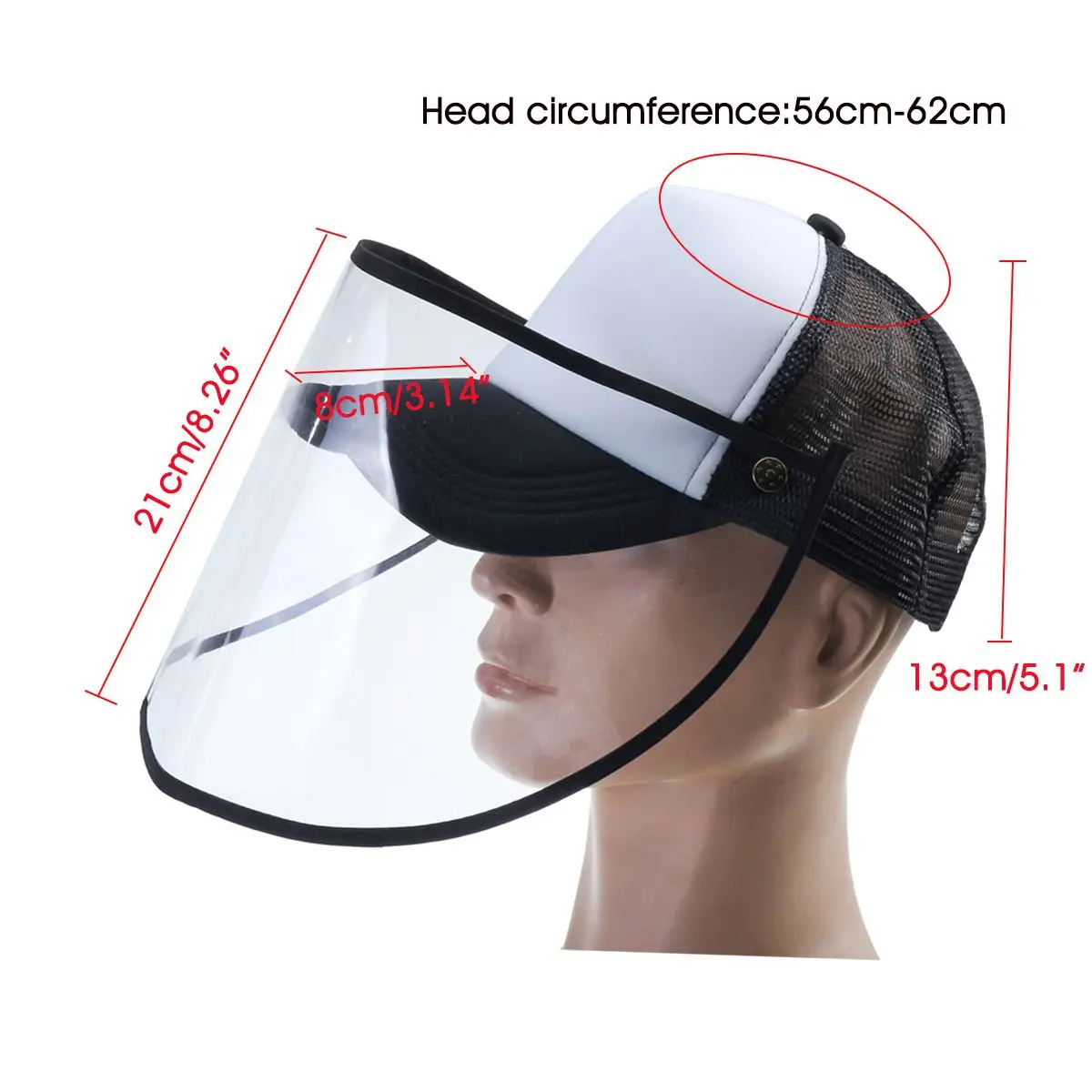 

Baseball Hat Outdoor Sun Hat with Face Shield Cover Sunscreen Visor Anti-droplets Anti-splash Unisex