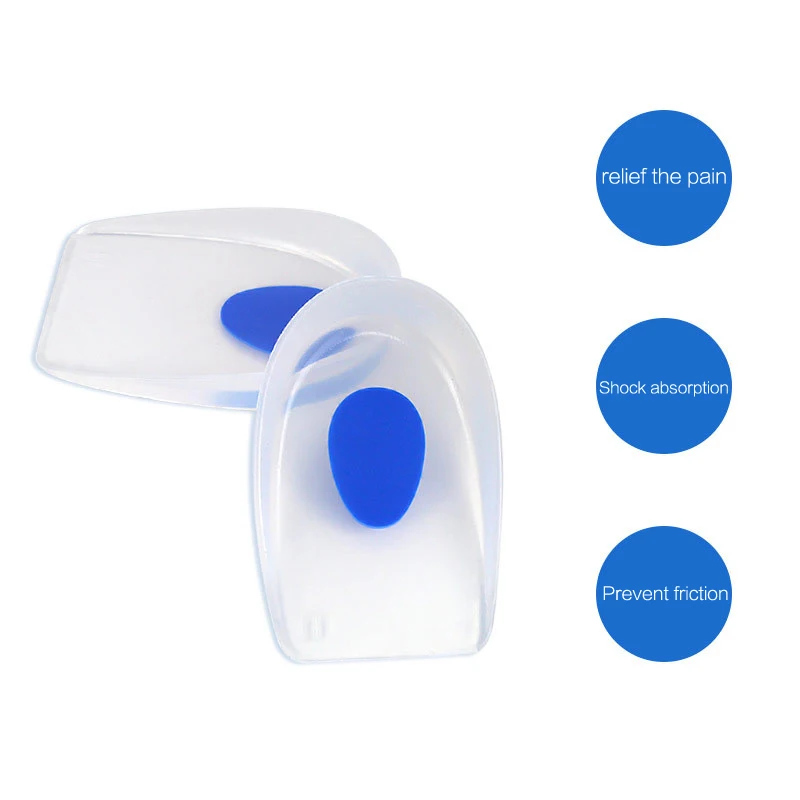 1Pair Silicone Gel Heel half Cushion Insoles Soles Relieve Foot Pain Protectors U-Shaped High Pads for Women | Обувь