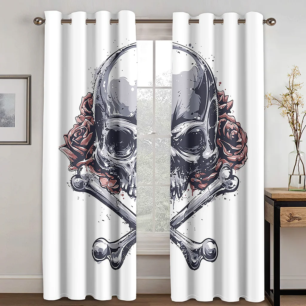Водонепроницаемая оконная занавеска череп гостиной спальни кухни сплошные