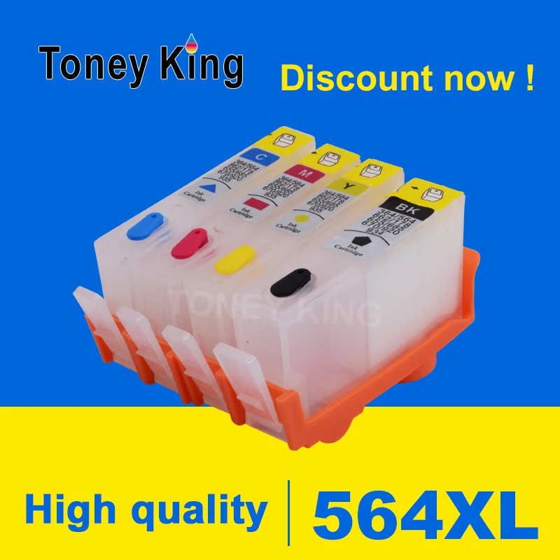Toney King 564 564XL Refillable Ink Cartridge For HP Photosmart 5510 5511 5512 5514 5515 6510 6512 6515 7510 7515 Printer