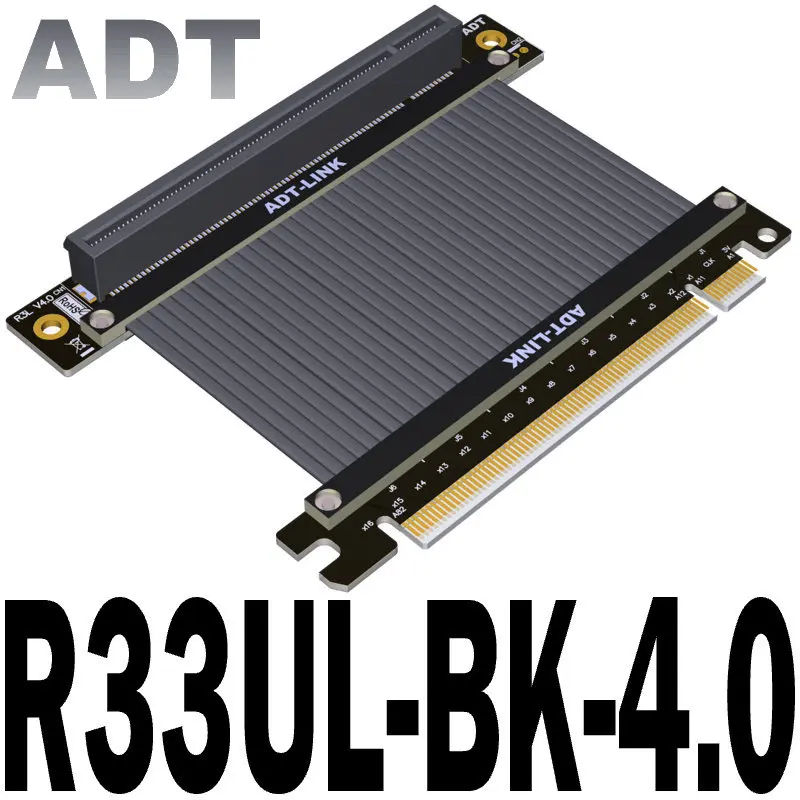 

ADT PCI-e 3.0 x16 Riser Cable RTX3090 RX6800xt Graphics Card ATX Case 90/180 Degree GPU Riser Extender PCIE3.0 Cable 256G/Bps