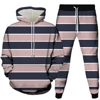 womens tracksuit casual stitch print hooded sport suits autumn warm hoodie sweatshirts and long pant fleece two piece sets