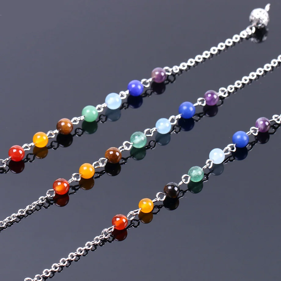 7 Чакра бутылка желаний маятник рейки натуральный чип камень фиолетовый кристалл