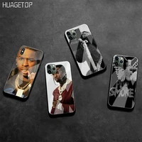 huagetop rapper pop smoke soft rubber phone cover tempered glass for iphone 11 pro xr xs max 8 x 7 6s 6 plus se 2020 case
