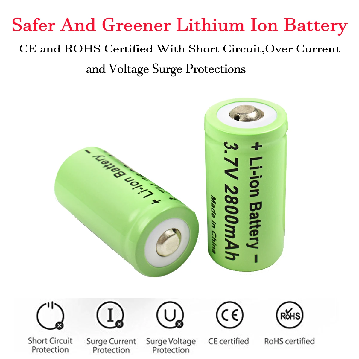 powtree cr123a rcr 123 icr 16340 battery 2800mah 3 7v li ion rechargeable battery for arlo security camera l70 free global shipping