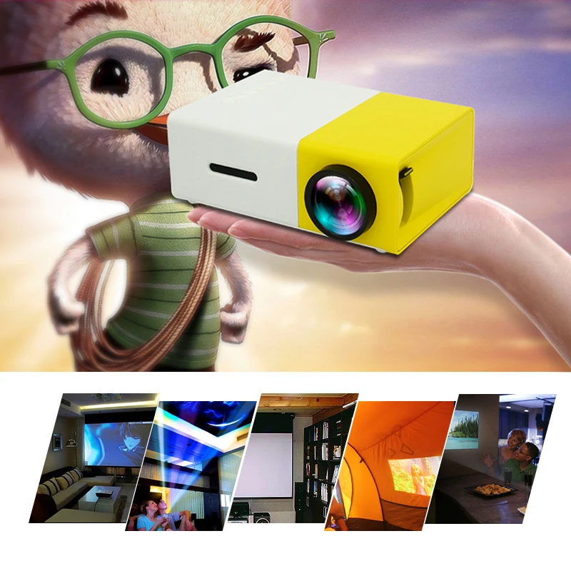 TEKLEAD YG300 светодиодный мини-проектор 480x27 2 пикселя поддержка 1080P HDMI USB аудио