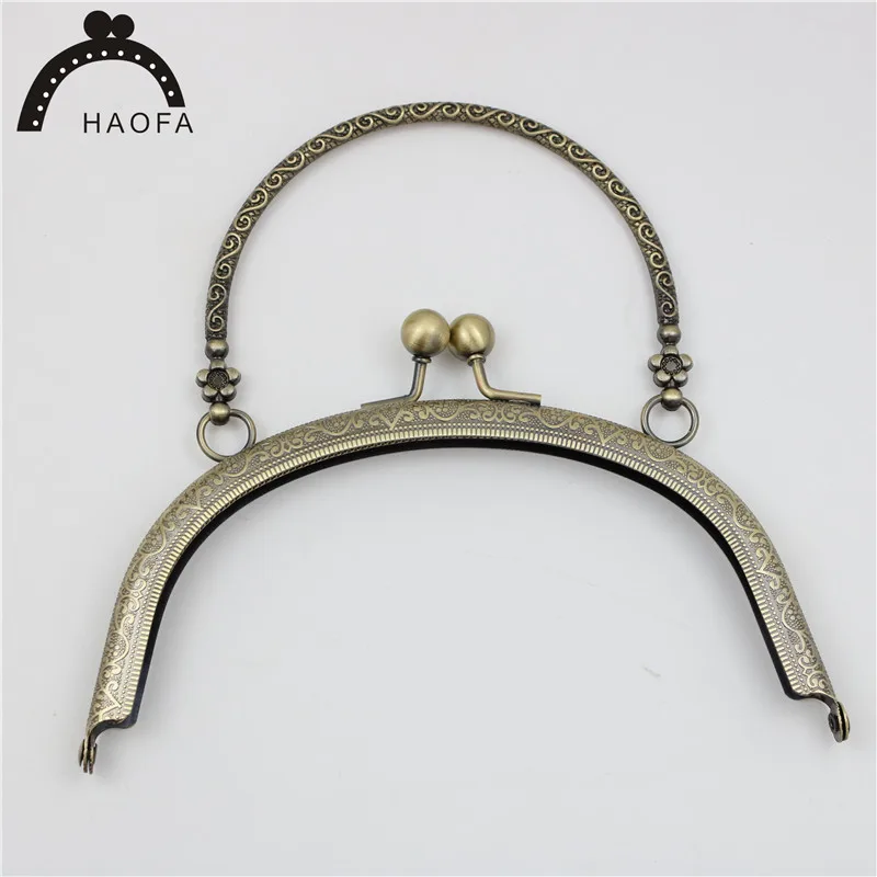 Bronze HAOFA Новое поступление 16,5 см Arc Pures рамка для Matal винт ручная сумка Рамка DIY тиснение металла Кошелек Рамка 4 шт./партия - Color: Bronze