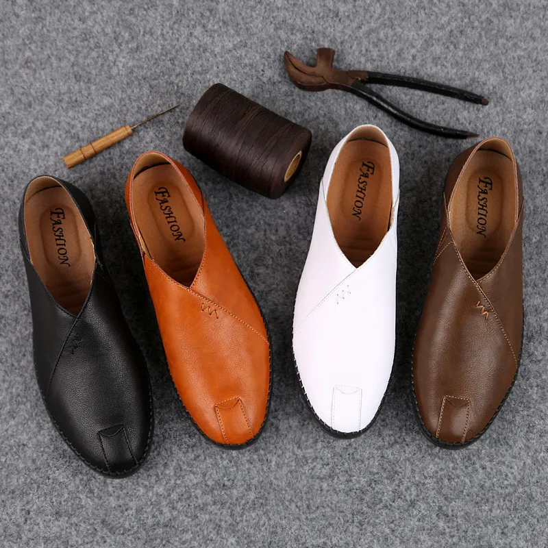 2019 New Men Shoes Casual Leather Breathable Moccasins Loafers Male Flats Luxury Fashion Slip On Driving Big Size 46 | Обувь