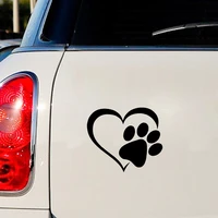 multicolor optional wall sticker print pet paw with heart dog cat vinyl decal car window bumper sticker decor for home wallpaper