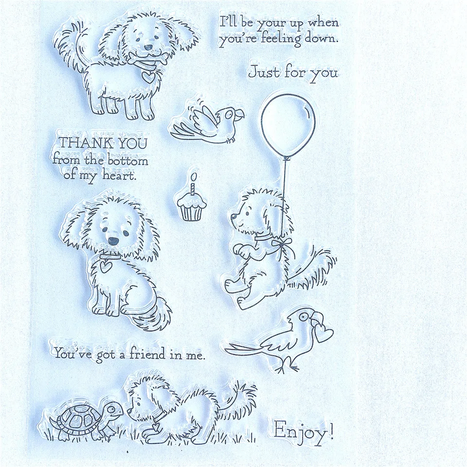 Прекрасный Catton Dogs прозрачный силиконовый прозрачный штамп DIY печать для скрапбукинга открыток фотоальбом декоративный лист со штампом