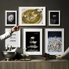 Золотая Шампанская Armand de Brignac Oysters настенная живопись на холсте скандинавские плакаты и принты настенные картины для гостиной