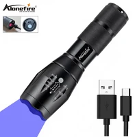 alonefire g700 c usb charging blue led led power flashlight torch head light for camping fishing