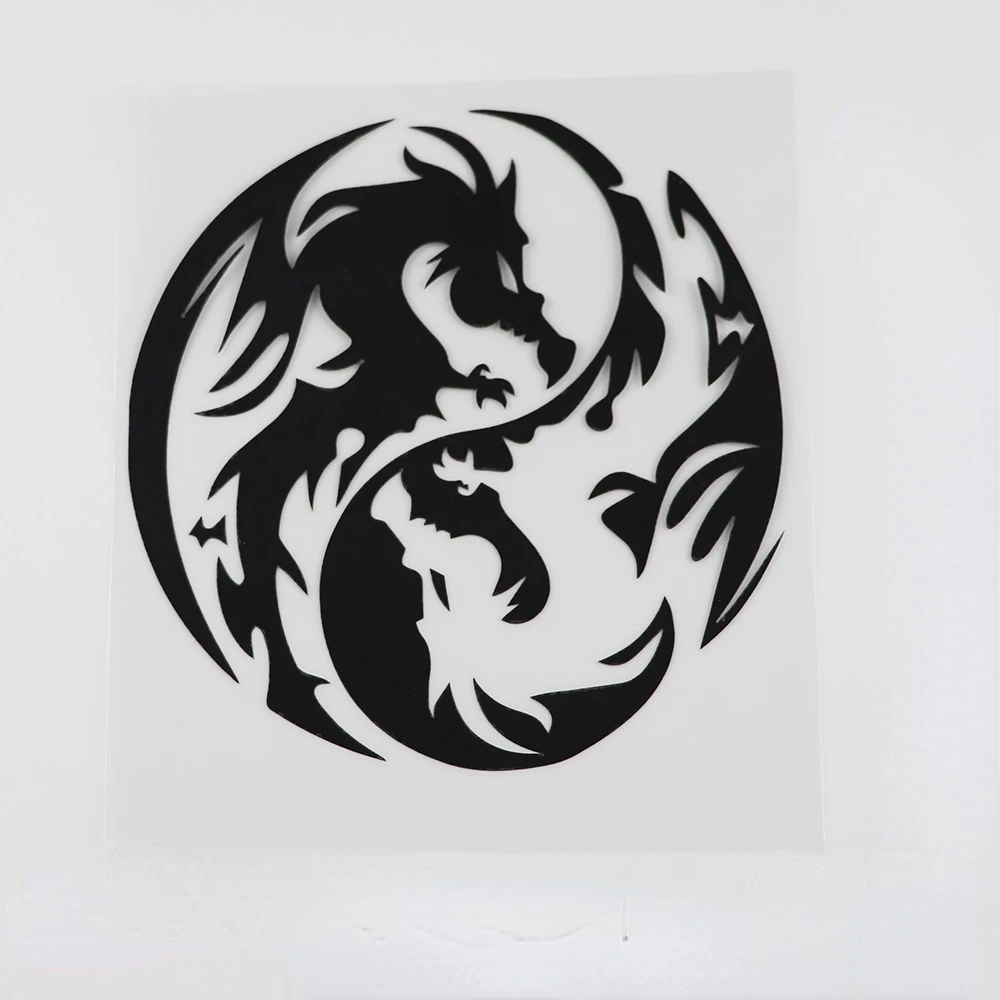 Виниловая наклейка с изображением дракона Инь Янь 14 х14 см | Автомобили и