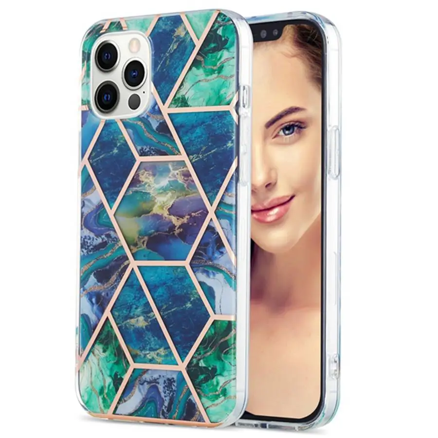 

Marble Stone Texture Phone Case Shell For IPhone 13 12 11 Pro Max 13 12 Mini XR XS Max X 8 7 6 6s SE 2020 Soft IMD Back Cover