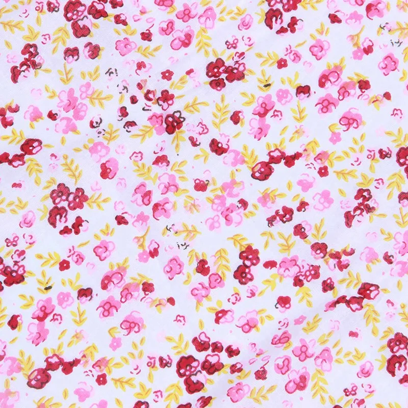 

7Pcs 50cm*50cm Cotton Small Floral Plain Printed Cotton Fabric for Cloth Sewing Patchwork Quilting Handmade Diy Textiles(red)