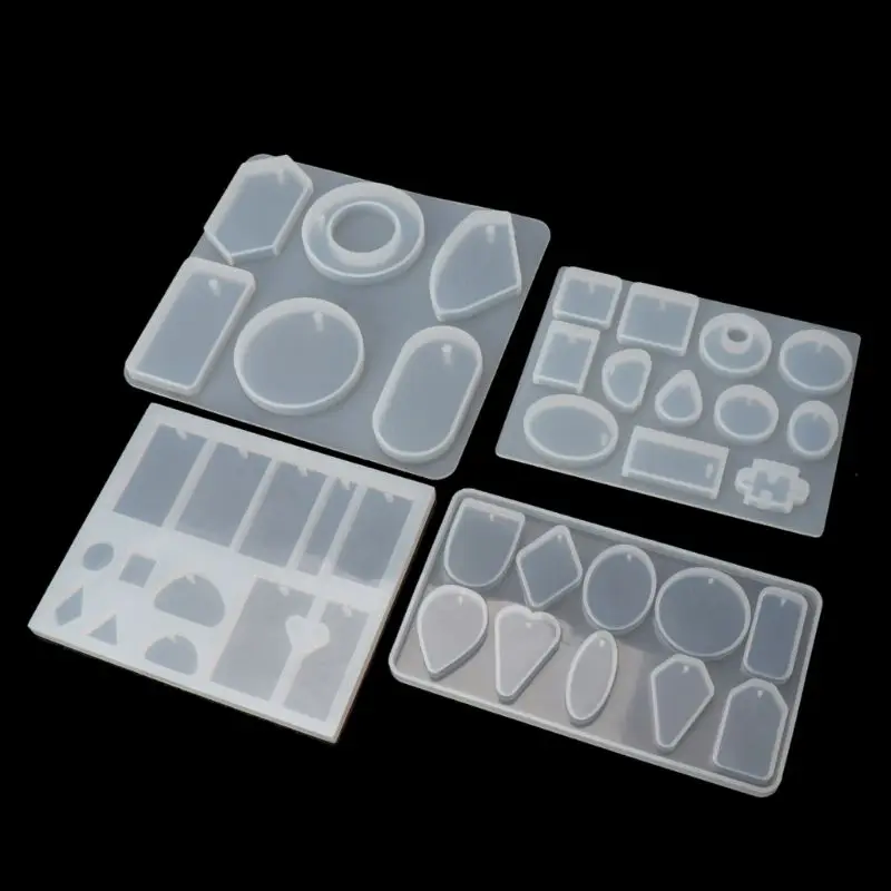 

4Pcs Silicone Resin Mold Jewelry Pendant Mold Kit Necklace Bracelet Jewelry Tool