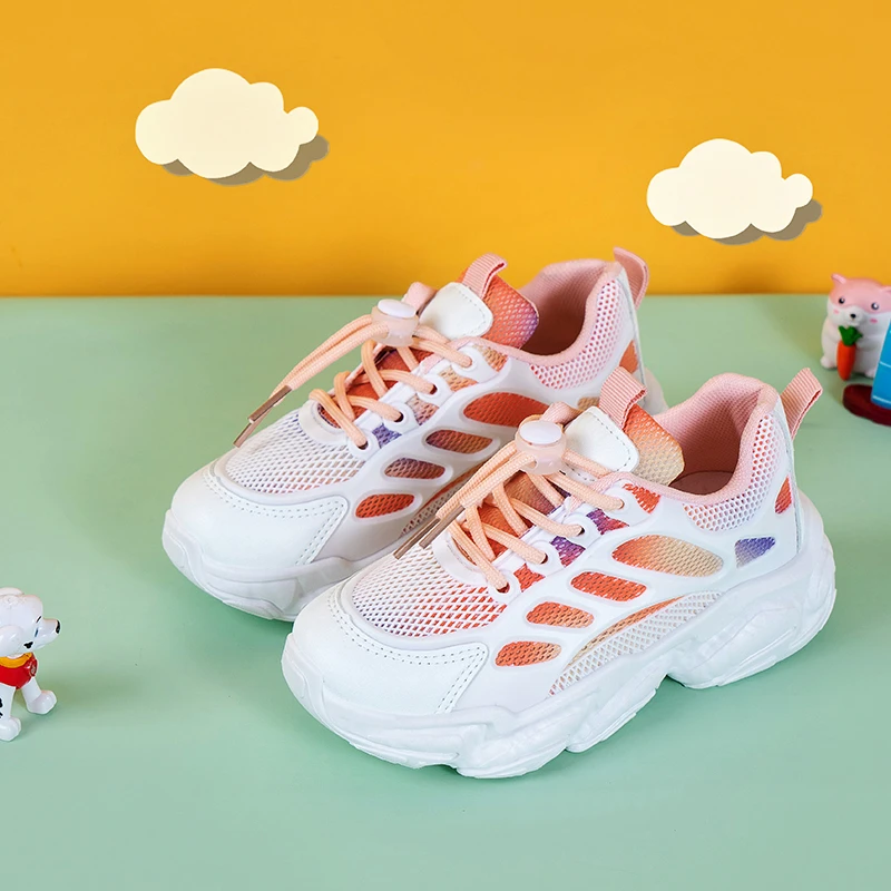 

Кроссовки для мальчиков и девочек, массивные, сетчатые, Нескользящие, Вулканизированная подошва, Уличная Повседневная обувь для тенниса, ун...