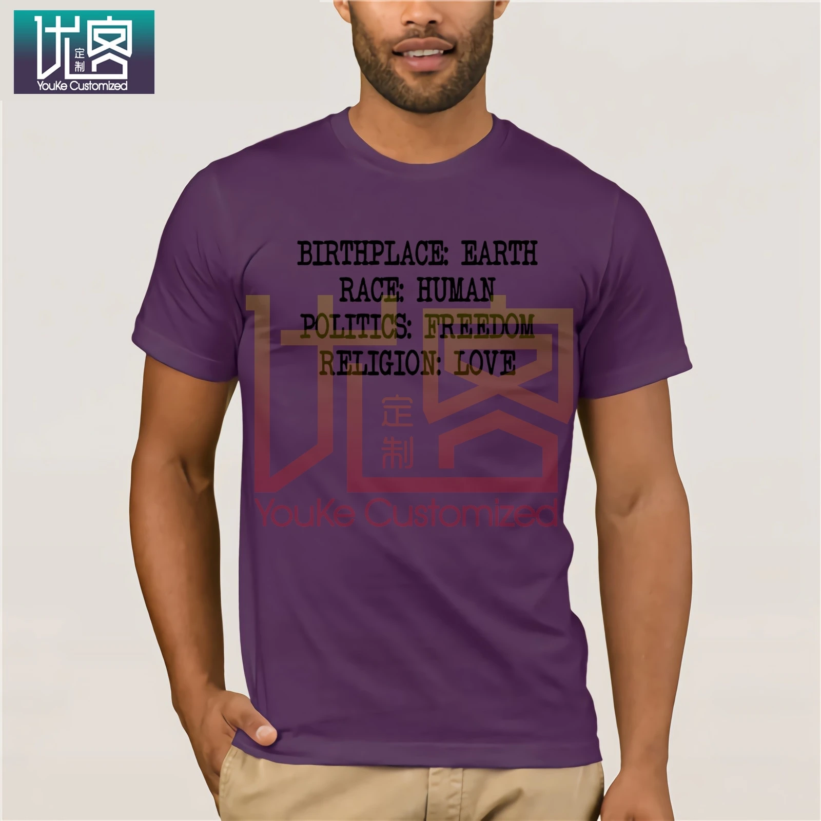 Мужская футболка с надписью birthplast Earth Racing круглым вырезом под горло из 100%