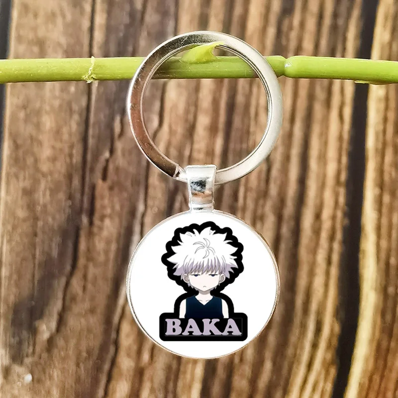 Брелок в стиле аниме Hunter X стеклянная подвеска-кабошон сплав цепочка для ключей