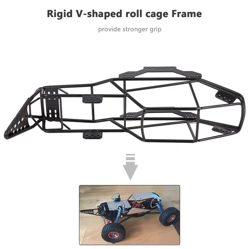 

Full Tube Frame Metal Chassis Metal Body Roll Cage for 1/10 RC Crawler Axial SCX10 90022 90027 Upgrade Parts