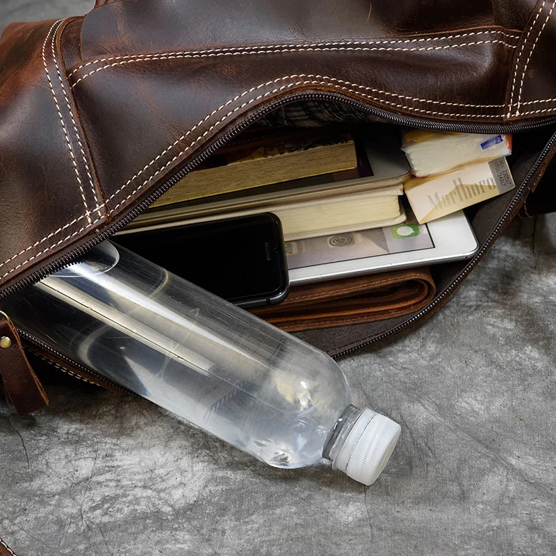 maheu featured mens genuine leather backpack crazy horse leather daypack travel bag male laptop bagpack unique bagpack for man free global shipping