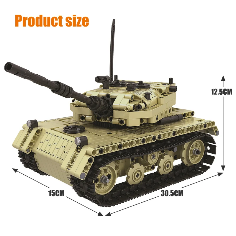 

759PCS RC Tank Model Building Blocks High-tech Military Remote Control Electric Tank Bricks Education Toys for Boys