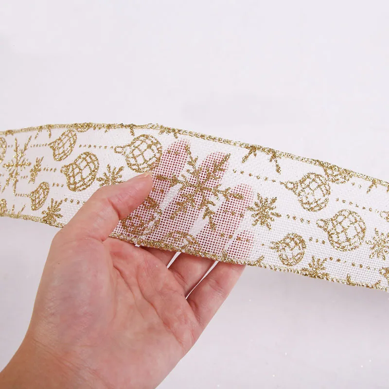 Женская льняная лента Золотая Снежинка Блестящая декоративные ленты для