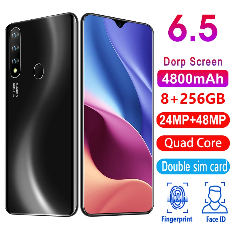 Сотовый телефон Rino8 Pro 6 5 дюйма MTK6595 128/256 ГБ Android 10 4800 мАч две SIM карты + Micro SD